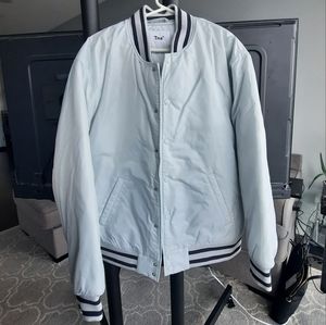 Baby Blue TNA varsity jacket, size Large